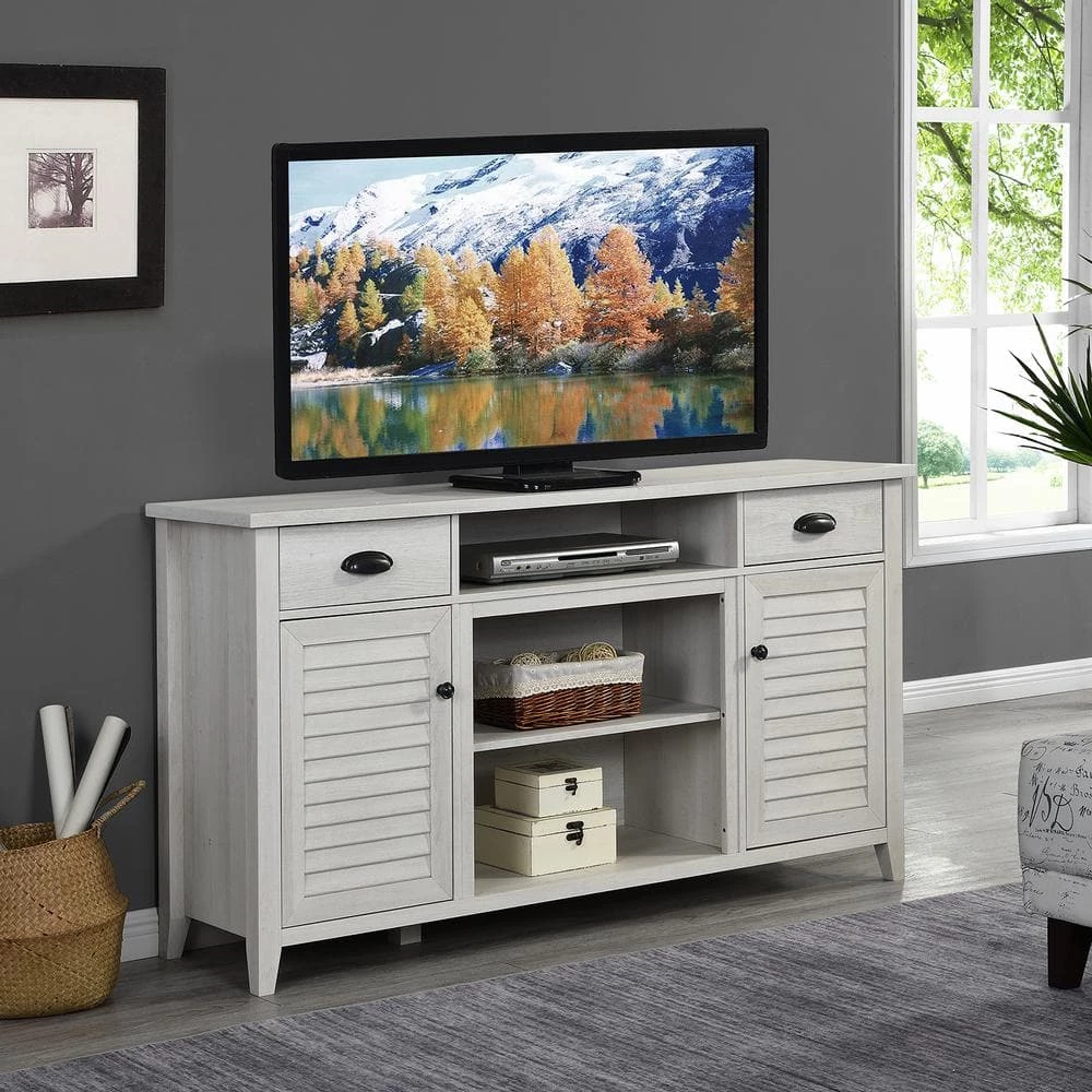 Home Source 60 in. Antique White TV Stand for up to 65" TV by Home Source Industries 6 Home Source 60 in. Antique White TV Stand for up to 65" TV by Home Source Industries - Image 4