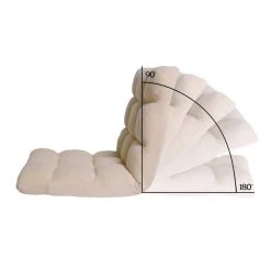 Microplush Beige Quilted Folding Gaming Chair Floor Recliner by Loungie -Loungie Sales Shop beige loungie bean bag chairs rc40 08be hd c3 1000