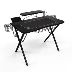 45 in. Gaming Computer Desk Pro Black with Mouse Pad by Atlantic