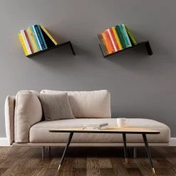 Flex Long-Sleeve Black Media/Book Wall Shelf (2-Pack) by Atlantic -Loungie Sales Shop black atlantic media storage 38408106 31 1000