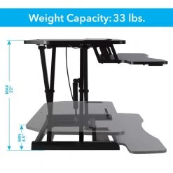 Black 37 in. Height Adjustable Extra-Large Standing Desk Converter Sit to Stand Dual Monitor Gas Spring Desktop Riser by Atlantic -Loungie Sales Shop black atlantic standing desks 33908130 1f 1000