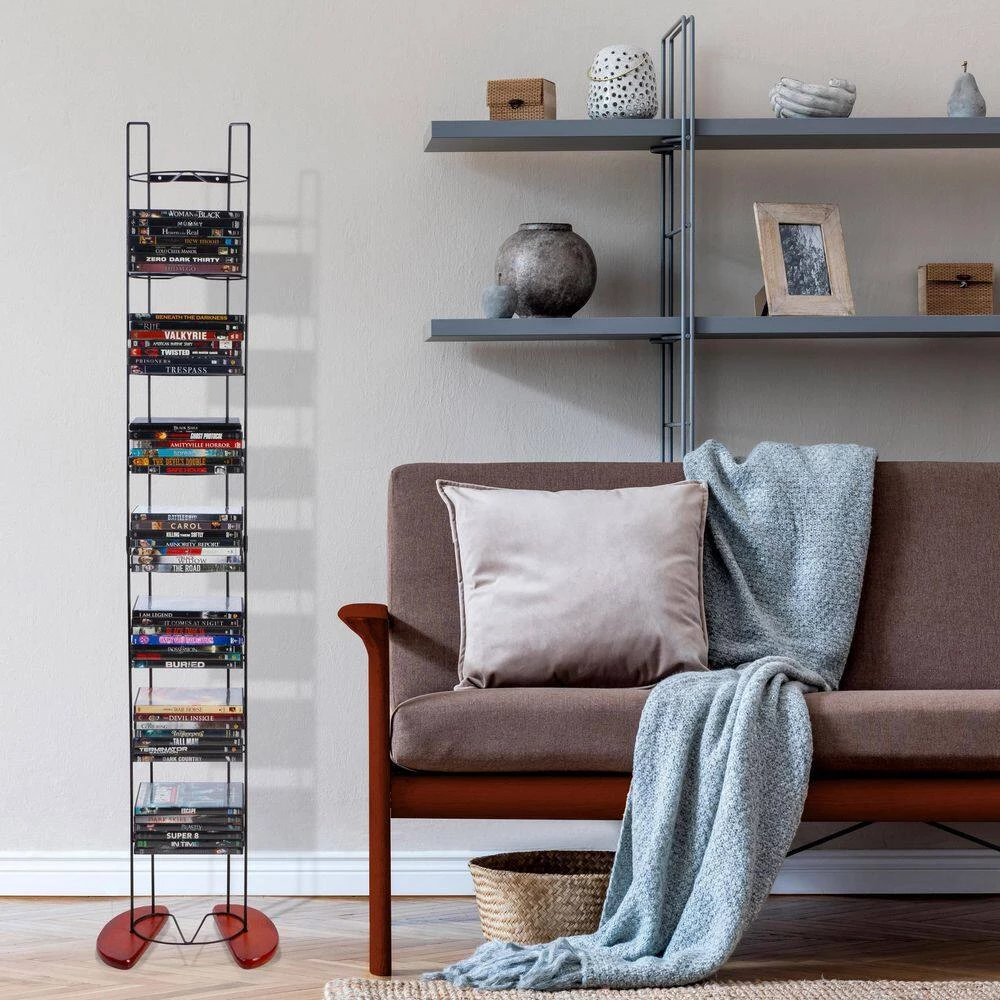 Pacman Black DVD Storage Rack with Cherry Wood holds 93-DVDS/Games by Atlantic 7 Pacman Black DVD Storage Rack with Cherry Wood holds 93-DVDS/Games by Atlantic - Image 5