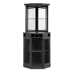 Home Source Arms Corner Charcoal Bar Unit by Home Source Industries -Loungie Sales Shop black home source industries bar cabinets dc03 ch hd 77 1000