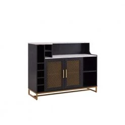 Home Source Black Accent Bar Cabinet with Mesh Door by Home Source Industries