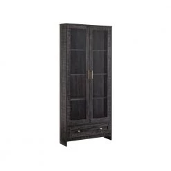 Home Source Display Storage Cabinet in Black with Glass Doors by Home Source Industries