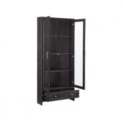Home Source Display Storage Cabinet in Black with Glass Doors by Home Source Industries -Loungie Sales Shop black home source industries bar cabinets h 5586 bl hd 77 1000