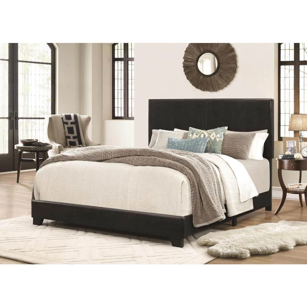 Home Source Lypham Queen-Size Black Faux Leather Bed by Home Source Industries 6 Home Source Lypham Queen-Size Black Faux Leather Bed by Home Source Industries - Image 5