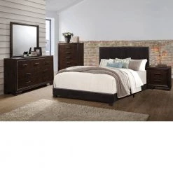 Home Source Lypham Queen-Size Black Faux Leather Bed by Home Source Industries 9 Home Source Lypham Queen-Size Black Faux Leather Bed by Home Source Industries -Loungie Sales Shop black home source industries panel beds h 1016 qb mop 4f 1000