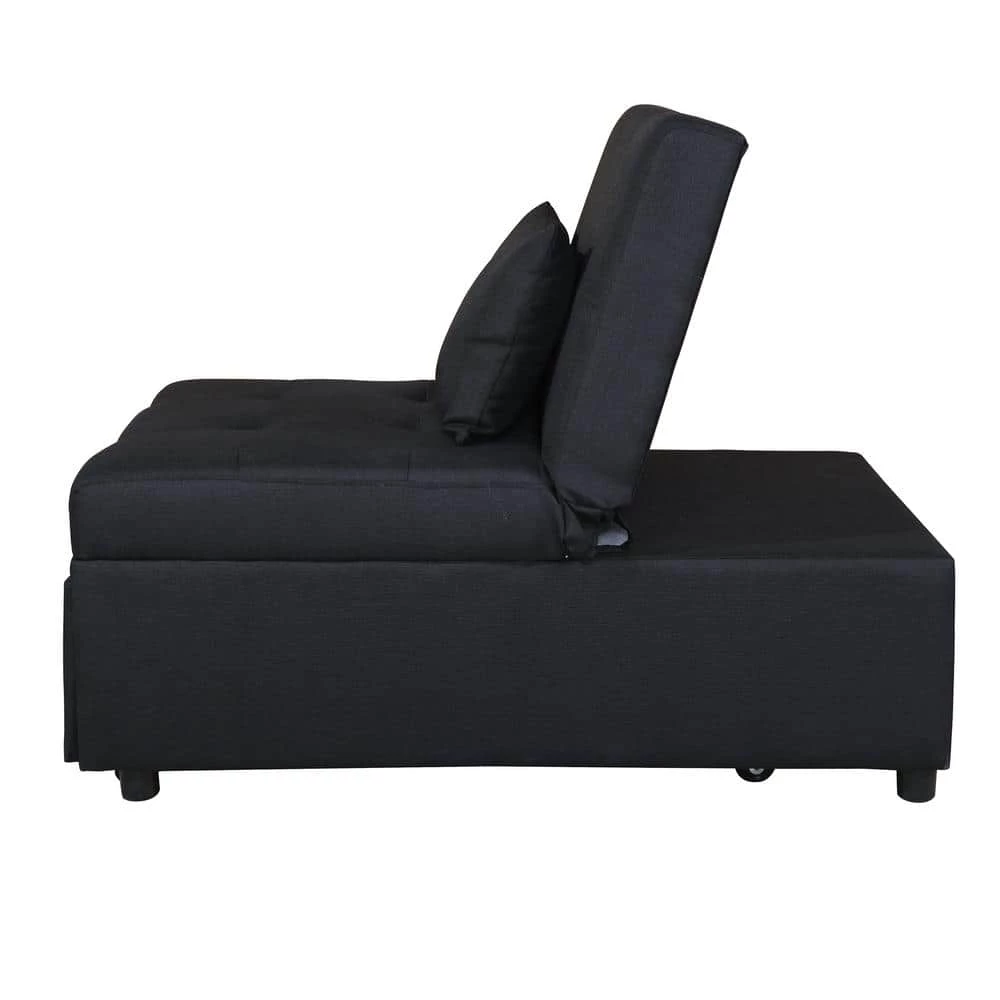 Home Source Abbie Black Convertible Chair by Home Source Industries 6 Home Source Abbie Black Convertible Chair by Home Source Industries - Image 4