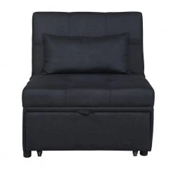 Home Source Abbie Black Convertible Chair by Home Source Industries