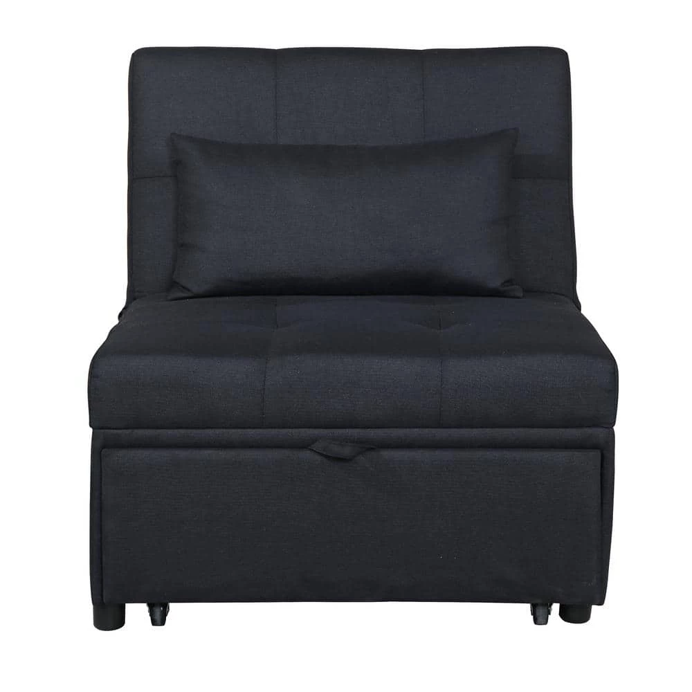 Home Source Abbie Black Convertible Chair by Home Source Industries 3 Home Source Abbie Black Convertible Chair by Home Source Industries