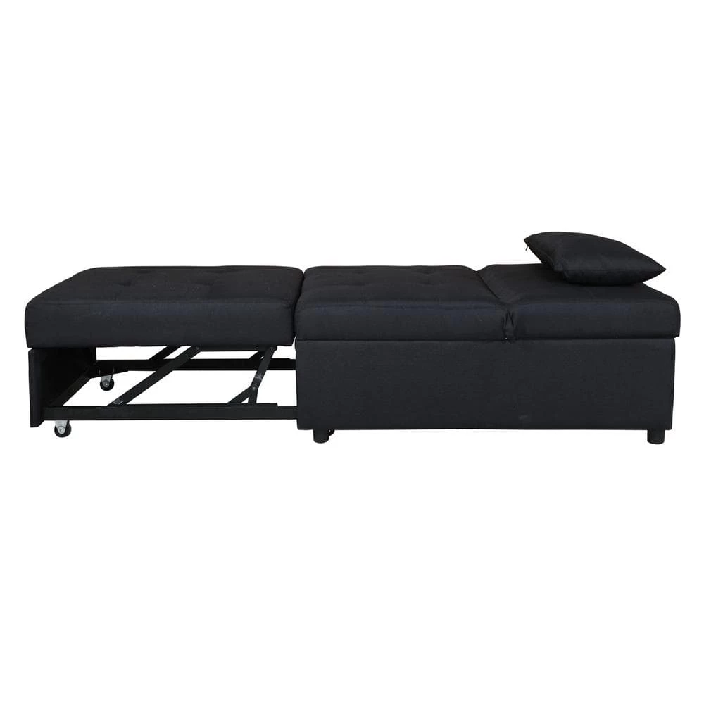 Home Source Abbie Black Convertible Chair by Home Source Industries 4 Home Source Abbie Black Convertible Chair by Home Source Industries - Image 2