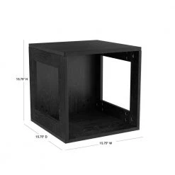 Stackable Minimalist Modular Open-Sided Cube Table Black by Lavish Home 13 Stackable Minimalist Modular Open-Sided Cube Table Black by Lavish Home -Loungie Sales Shop black lavish home end side tables hw0200197 40 1000