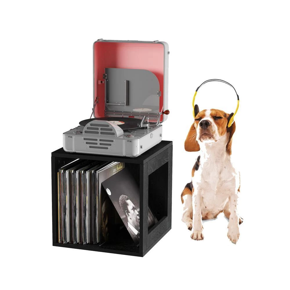 Stackable Minimalist Modular Open-Sided Cube Table Black by Lavish Home 10 Stackable Minimalist Modular Open-Sided Cube Table Black by Lavish Home - Image 8