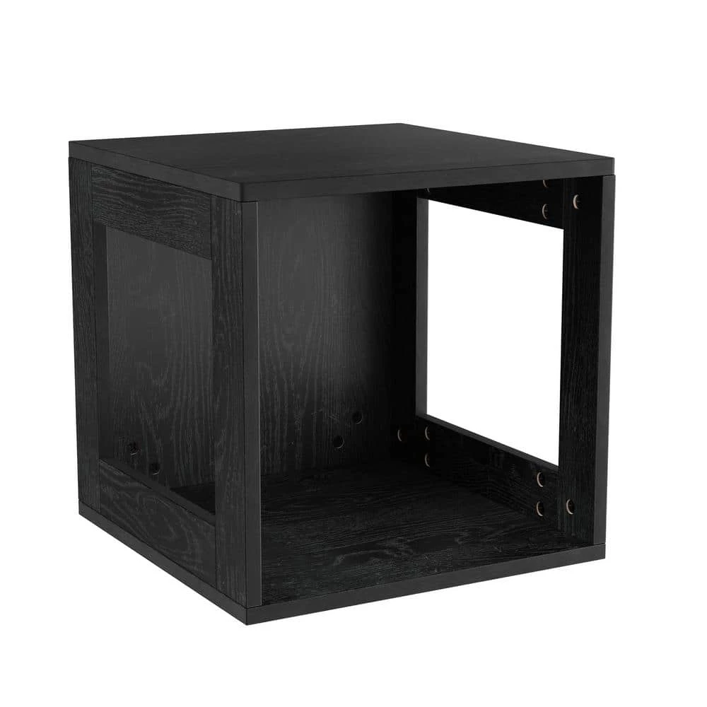 Stackable Minimalist Modular Open-Sided Cube Table Black by Lavish Home 4 Stackable Minimalist Modular Open-Sided Cube Table Black by Lavish Home - Image 2