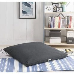 Magic Pouf Black Linen Bean Bag Chair Convertible Ottoman/Floor Pillow by Loungie 15 Magic Pouf Black Linen Bean Bag Chair Convertible Ottoman/Floor Pillow by Loungie -Loungie Sales Shop black linen loungie bean bag chairs bb81 03bk hd 4f 1000