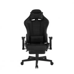 Rickey Black Faux Leather Game Chair Swivel, Adjustable Back Angle, Seat Height and Armrest by Loungie