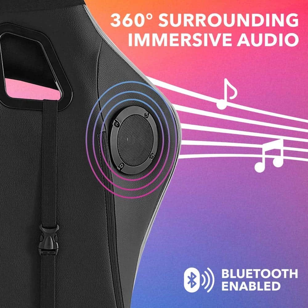 Rickey Black Faux Leather Game Chair Swivel, Adjustable Back Angle, Seat Height and Armrest by Loungie 4 Rickey Black Faux Leather Game Chair Swivel, Adjustable Back Angle, Seat Height and Armrest by Loungie - Image 2