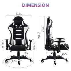 Hawa Black Faux Leather Game Chair Swivel, Adjustable Back Angle, Seat Height and Armrest by Loungie -Loungie Sales Shop black loungie gaming chairs oc355 10bk hd 1d 1000