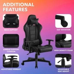 Loungie Sales Shop -Loungie Sales Shop black loungie gaming chairs oc355 10bk hd e1 1000