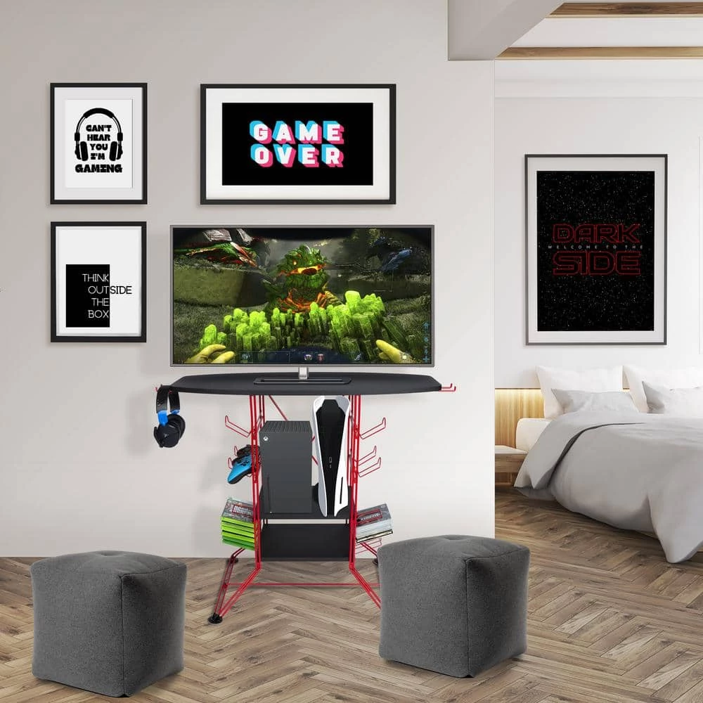 Centipede 38 in. Black/Red Wide TV/Gaming Stand XL by Atlantic 5 Centipede 38 in. Black/Red Wide TV/Gaming Stand XL by Atlantic - Image 3