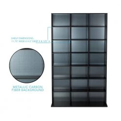 Elite Media Storage Cabinet Medium 609CD's/420DVD's/483 Blu-ray, Black by Atlantic -Loungie Sales Shop black silver atlantic media storage 35435742 44 1000