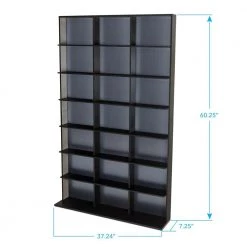 Elite Media Storage Cabinet Medium 609CD's/420DVD's/483 Blu-ray, Black by Atlantic -Loungie Sales Shop black silver atlantic media storage 35435742 76 1000