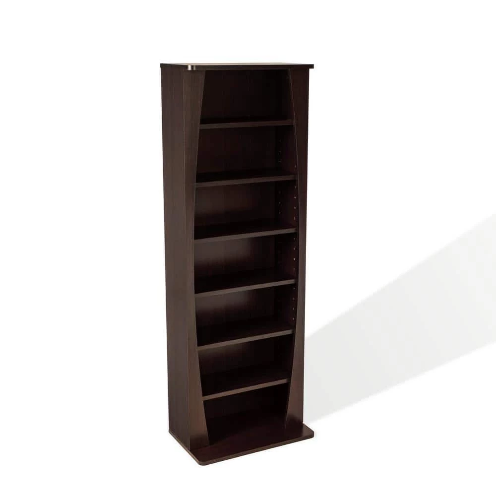 43.13 in. Brown Wood 6-shelf Standard Bookcase with Adjustable Shelves by Atlantic 4 43.13 in. Brown Wood 6-shelf Standard Bookcase with Adjustable Shelves by Atlantic - Image 2