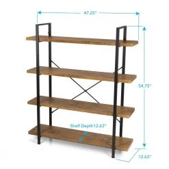 Urban Black Woodgrain 4-Tier Shelf by Atlantic 11 Urban Black Woodgrain 4-Tier Shelf by Atlantic -Loungie Sales Shop brown atlantic bookcases bookshelves 38408136 4f 1000