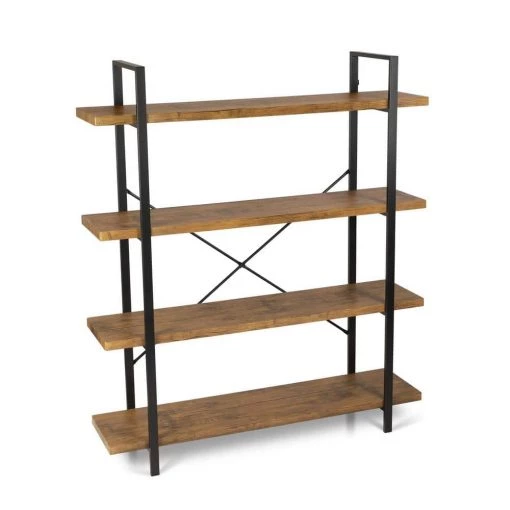 Urban Black Woodgrain 4-Tier Shelf by Atlantic -Loungie Sales Shop brown atlantic bookcases bookshelves 38408136 64 1000