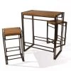 3-Piece Brown Urban Dining Bar Height Table and 2-Stools Rectangular Wooden Top 43.25 in. W x 27.50 in. D x 29.75 in. H by Atlantic -Loungie Sales Shop brown atlantic dining room sets 82008132 64 1000