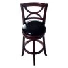 42.5 in. Dark Wood Curved Back Wooden Swivel Bar Stool by Lavish Home
