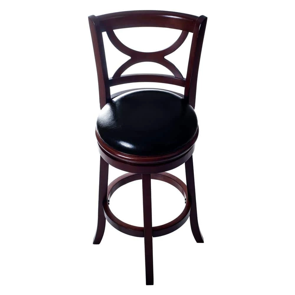 42.5 in. Dark Wood Curved Back Wooden Swivel Bar Stool by Lavish Home 3 42.5 in. Dark Wood Curved Back Wooden Swivel Bar Stool by Lavish Home
