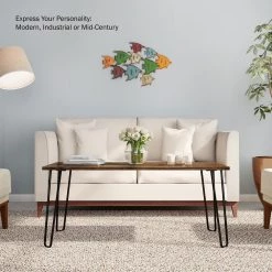 41.25 in. Brown Rectangle Woodgrain-Look Coffee Table with Hairpin Legs by Lavish Home 14 41.25 in. Brown Rectangle Woodgrain-Look Coffee Table with Hairpin Legs by Lavish Home -Loungie Sales Shop brown lavish home coffee tables 80 ft 8 brn 44 1000