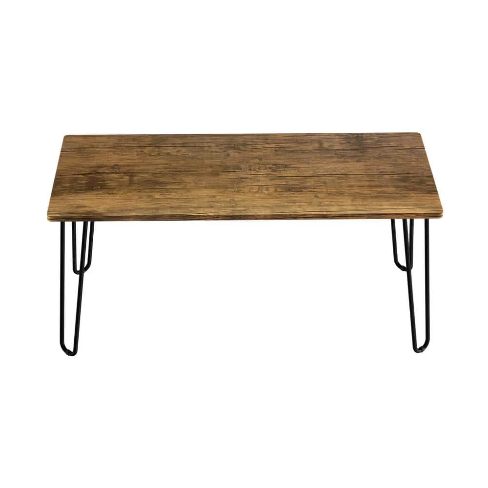41.25 in. Brown Rectangle Woodgrain-Look Coffee Table with Hairpin Legs by Lavish Home 3 41.25 in. Brown Rectangle Woodgrain-Look Coffee Table with Hairpin Legs by Lavish Home
