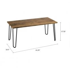 41.25 in. Brown Rectangle Woodgrain-Look Coffee Table with Hairpin Legs by Lavish Home 11 41.25 in. Brown Rectangle Woodgrain-Look Coffee Table with Hairpin Legs by Lavish Home -Loungie Sales Shop brown lavish home coffee tables 80 ft 8 brn c3 1000