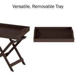 12.5 in. Brown MDF Wood Folding End Tables With Removable Top (Set of 2) by Lavish Home -Loungie Sales Shop brown lavish home end side tables 80 endtbl 17 2 1f 1000