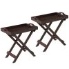 12.5 in. Brown MDF Wood Folding End Tables With Removable Top (Set of 2) by Lavish Home -Loungie Sales Shop brown lavish home end side tables 80 endtbl 17 2 64 1000