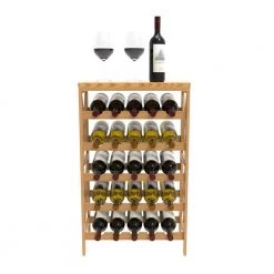 25-Bottle Brown Floor Wine Rack by Lavish Home 11 25-Bottle Brown Floor Wine Rack by Lavish Home -Loungie Sales Shop brown lavish home wine racks 83 17 4f 1000