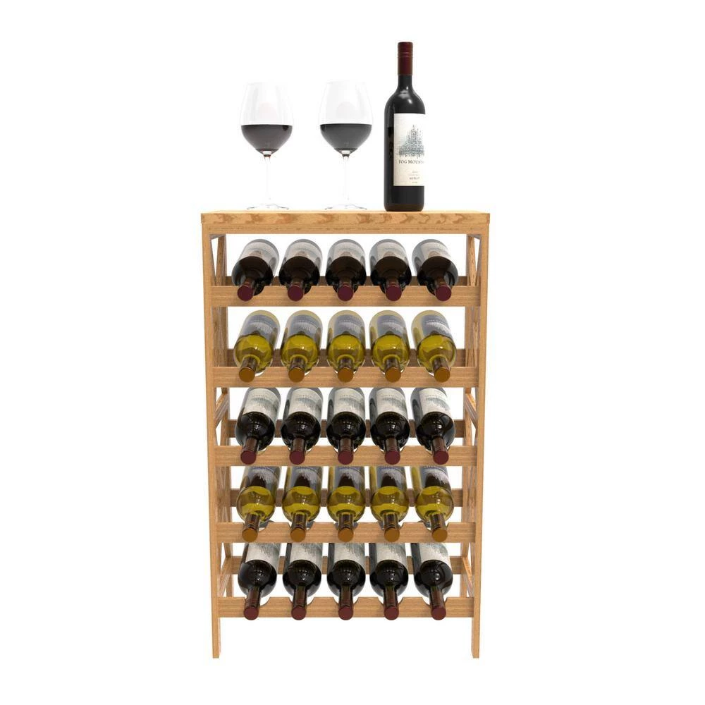 25-Bottle Brown Floor Wine Rack by Lavish Home 5 25-Bottle Brown Floor Wine Rack by Lavish Home - Image 3