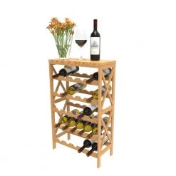 25-Bottle Brown Floor Wine Rack by Lavish Home