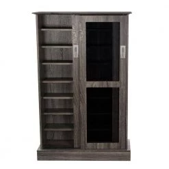 Driffield Gray Adjustable Media Cabinet by Atlantic -Loungie Sales Shop charcoal gray atlantic media storage 38408084 1f 1000