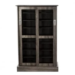 Driffield Gray Adjustable Media Cabinet by Atlantic -Loungie Sales Shop charcoal gray atlantic media storage 38408084 44 1000