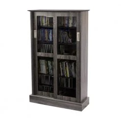 Driffield Gray Adjustable Media Cabinet by Atlantic -Loungie Sales Shop charcoal gray atlantic media storage 38408084 c3 1000