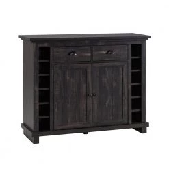Home Source Charcoal Bar Cabinet with Stem Glass Placement by Home Source Industries