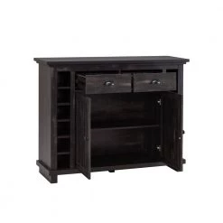 Home Source Charcoal Bar Cabinet with Stem Glass Placement by Home Source Industries -Loungie Sales Shop charcoal home source industries bar cabinets dc54 cha hd 77 1000