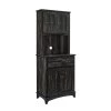 Home Source Charcoal Microwave Storage Stand with Double Top and Bottom Cabinets by Home Source Industries -Loungie Sales Shop charcoal home source industries computer desks brook ch hd 64 1000