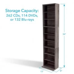 Herrin Charcoal Gray Adjustable Media Cabinet by Atlantic -Loungie Sales Shop chestnut atlantic accent cabinets 74736264 76 1000