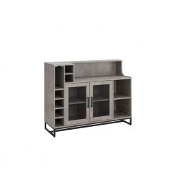 Home Source Concrete Accent Bar Cabinet with Mesh Door by Home Source Industries