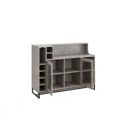 Home Source Concrete Accent Bar Cabinet with Mesh Door by Home Source Industries -Loungie Sales Shop concrete home source industries bar cabinets dc79 conc hd 77 1000